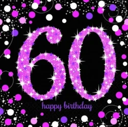 Pink Celebration 60 Lunch Napkins - Pack of 16