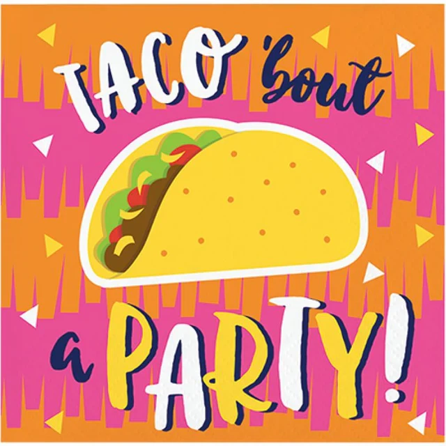 Fiesta Fun Beverage Napkins Taco Bout A Party (Pack of 16)