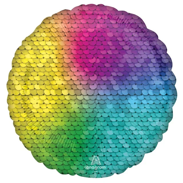 Foil Balloon - Std Hx Rainbow Jewel Sequins (45cm)