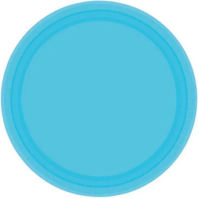 Paper Plates 23cm Round 20CT - Caribbean Blue - Pack of 20