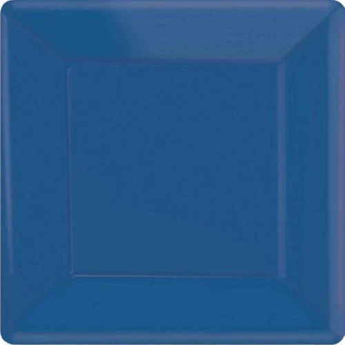 Paper Plates 23cm Square 20CT - Bright Royal Blue - Pack of 20
