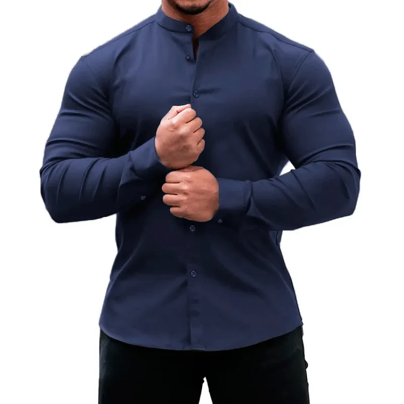 Men's Long Sleeve Casual Button-Down Shirt
