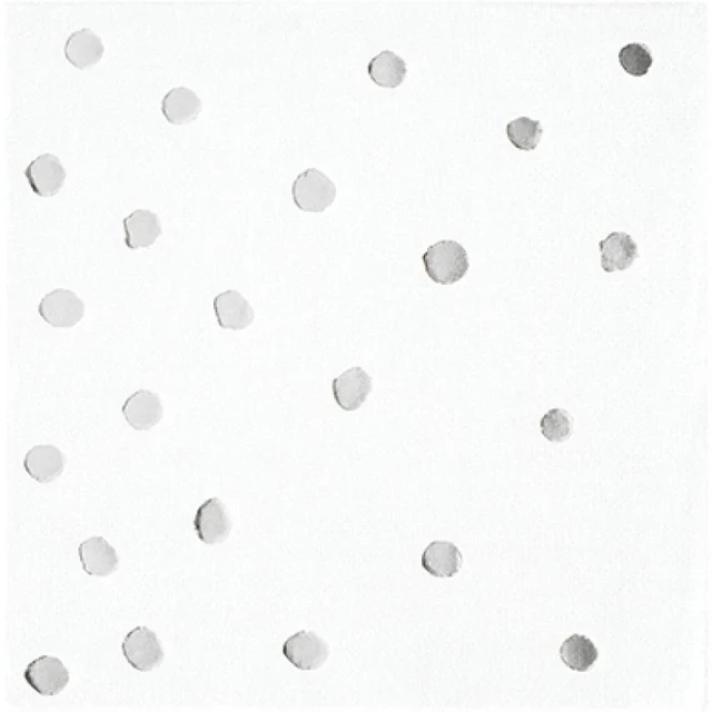 Touch Of Colour White & Silver Foil Dots Beverage Napkins (Pack of 16)