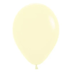 Sempertex 30cm Pastel Matte Yellow Latex Balloons - Pack of 50