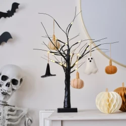 Halloween Hanging Tree Decoration - Pumpkin Spice Felt Ghost