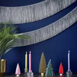 Garland Decoration - Merry & Bright Silver Tinsel