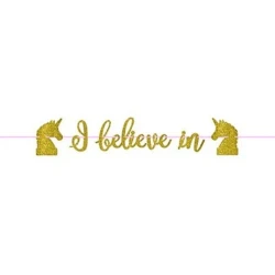 Magical Unicorn Ribbon Banner Glittered 3.65m