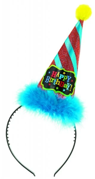 Cone Hat Headband - Brights Fabric Ruffle