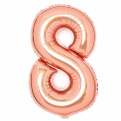 Large Number 8 Rose Gold Foil Balloon 54cm w x 87cm h