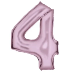 Large Number 4 Pink Foil Balloon 66cm w x 93cm h