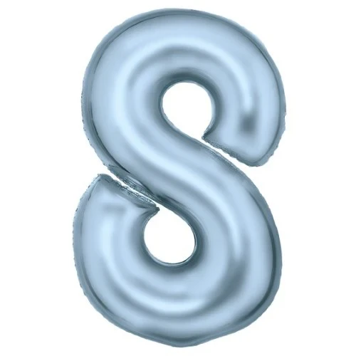 Large Number 8 Silk Lustre Pastel Blue Foil Balloon 54cm w x 87cm h