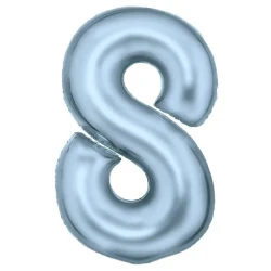 Large Number 8 Silk Lustre Pastel Blue Foil Balloon 54cm w x 87cm h