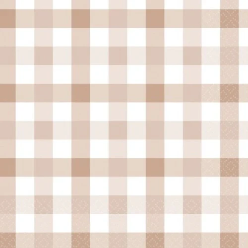 Gingham Lunch Napkin White Sand - Pack of 16