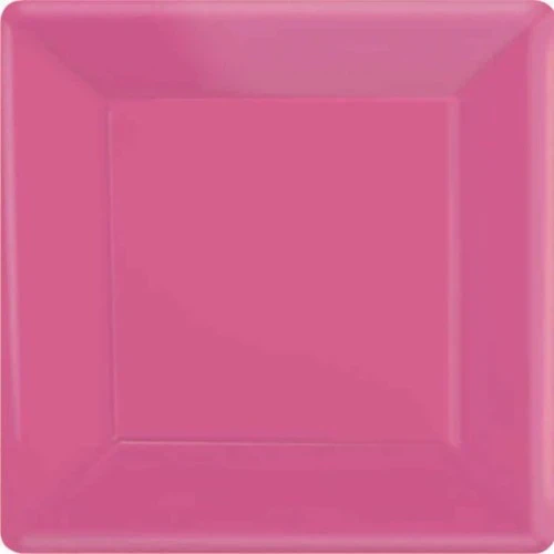 Paper Plates 17cm Square 20CT - Bright Pink - Pack of 20