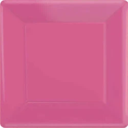 Paper Plates 17cm Square 20CT  - Bright Pink  - Pack of 20