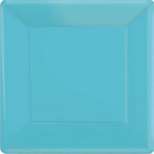 Paper Plates 17cm Square 20CT - Caribbean Blue - Pack of 20