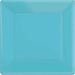Paper Plates 17cm Square 20CT  - Caribbean Blue  - Pack of 20