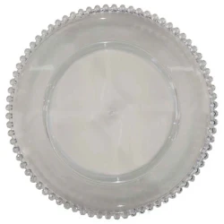 Clear Plastic Beaded Charger Plate 33cm