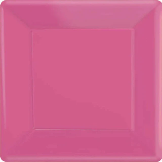 Paper Plates Square Bright Pink - 17cm - Pack of (20)