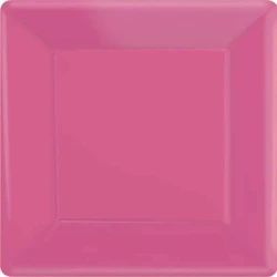 Paper Plates Square Bright Pink - 17cm  - Pack of (20)