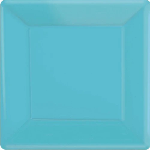 Paper Plates Square Carib Blue - 17cm - Pack of (20)