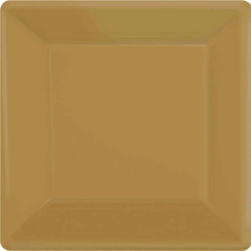 Paper Plates Square Gold - 17cm - Pack of (20)