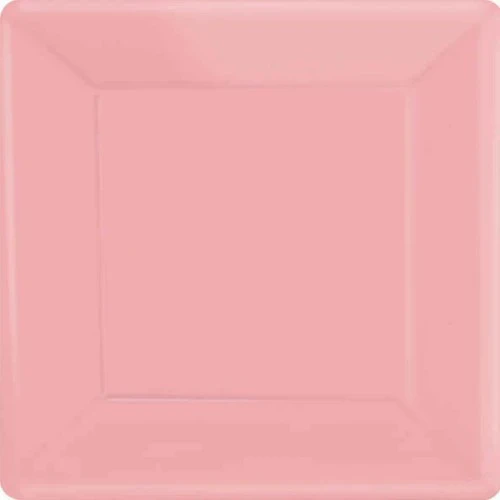 Paper Plates Square New Pink - 17cm - Pack of (20)