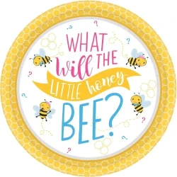 Round Plates - What Will It Bee? - Pack of 8