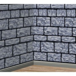 Plastic Stone Wall Scene Setters Room Roll (12.1m)