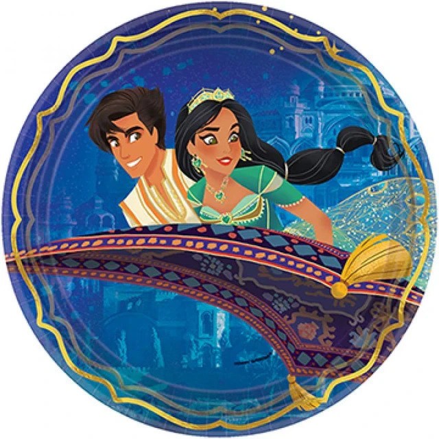 "Aladdin 9""/ 23cm Round Metallic Paper Plates (Pack of 8)