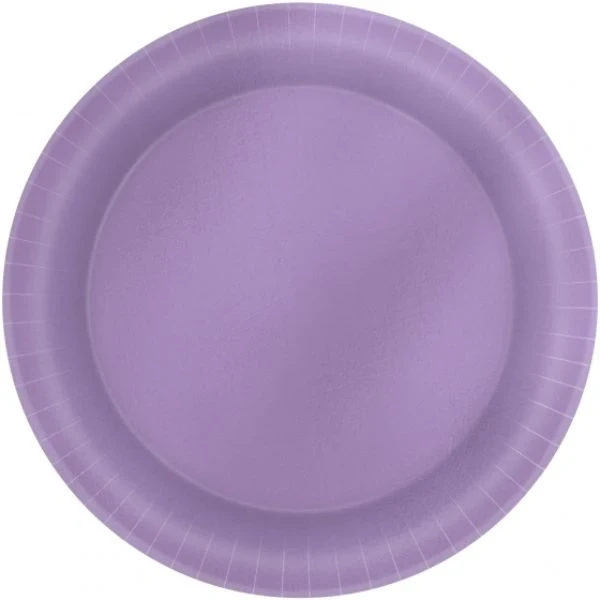 Metallic 21cm Lavender Round Plates (Pack of 8)