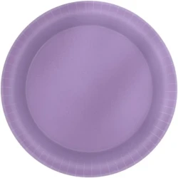 Metallic 21cm Lavender Round Plates (Pack of 8)