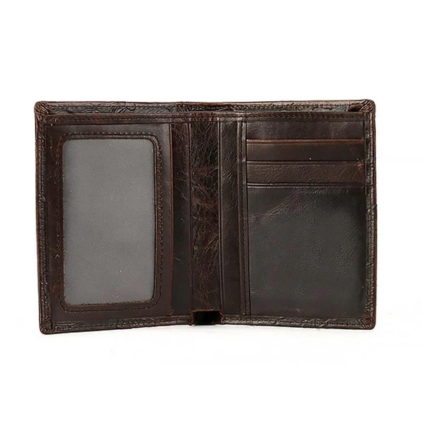 Men's Solid Color Embossed Vintage Wallet