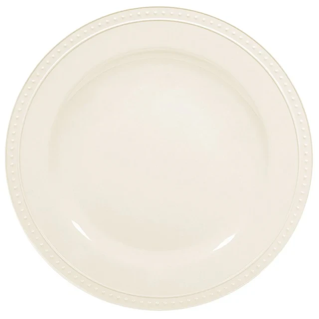 Premium Dinner Plates - White w/Beaded Rim (28cm)