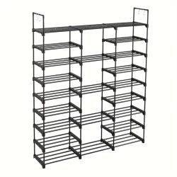 9-Tier Supreme Shoe Storage Solution - Sturdy Stackable Cabinet for 50 Pairs