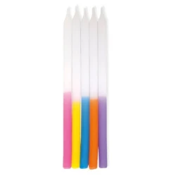 Rainbow Ombre Taper Candles - Pack of 10