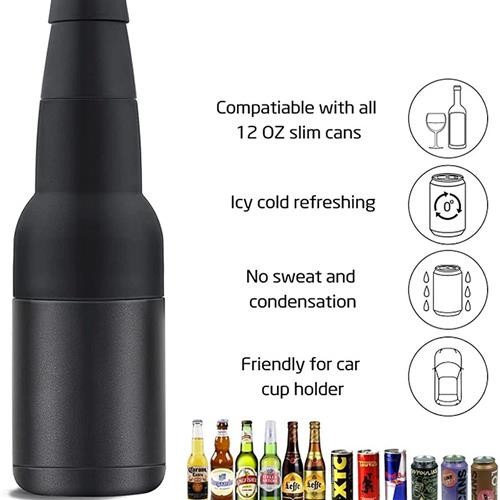 Beer Bottle and Can Cooler with Beer Opener