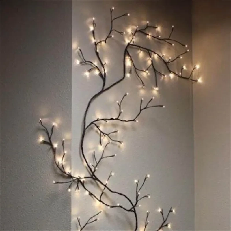 Vines With Lights Christmas Garland Light Flexible DIY Willow Vine Branch LED Light For Room Wall Wedding Party Decor