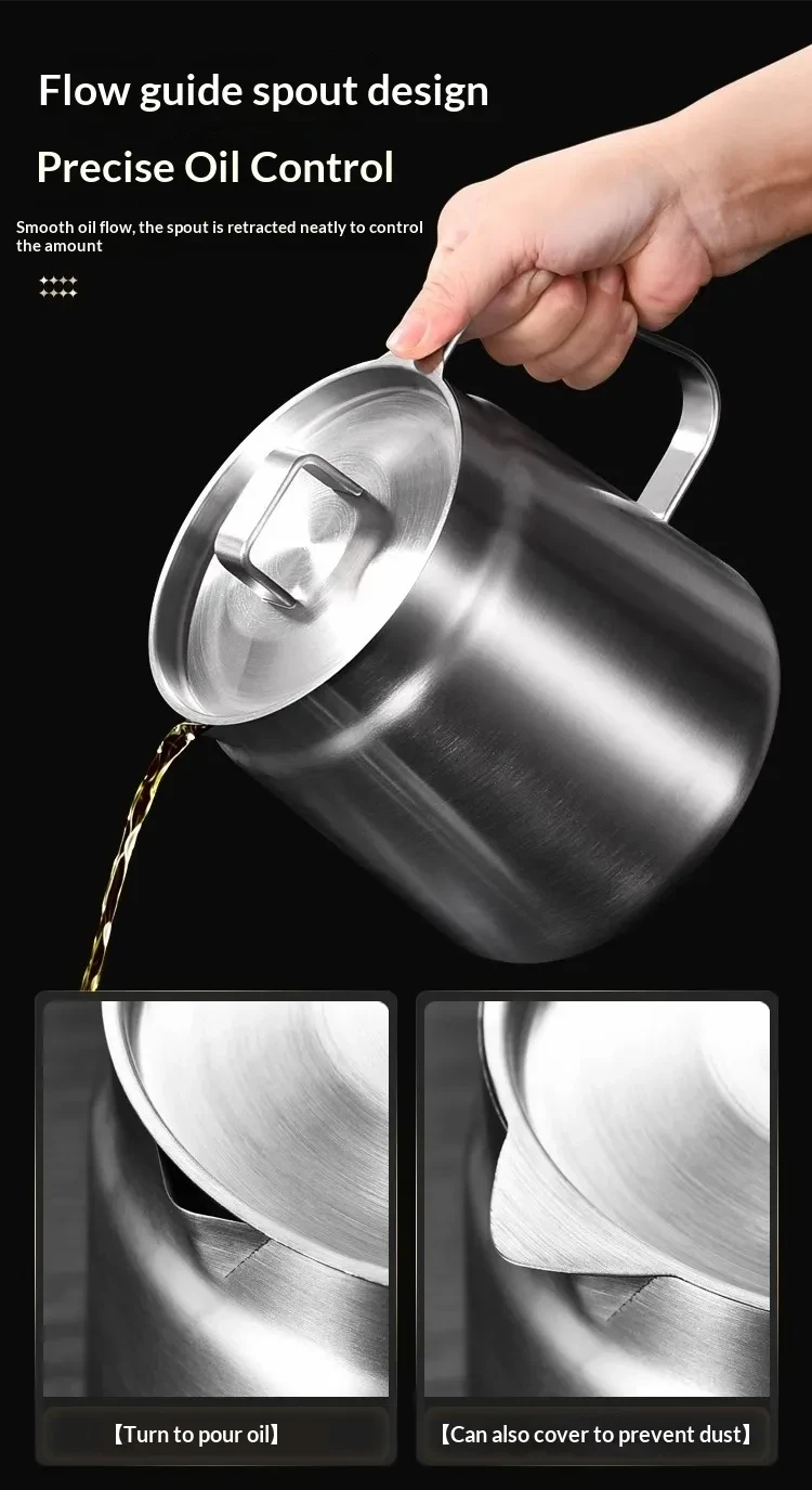 2-in-1 304 Stainless Steel Multifunctional Oil Strainer Pot