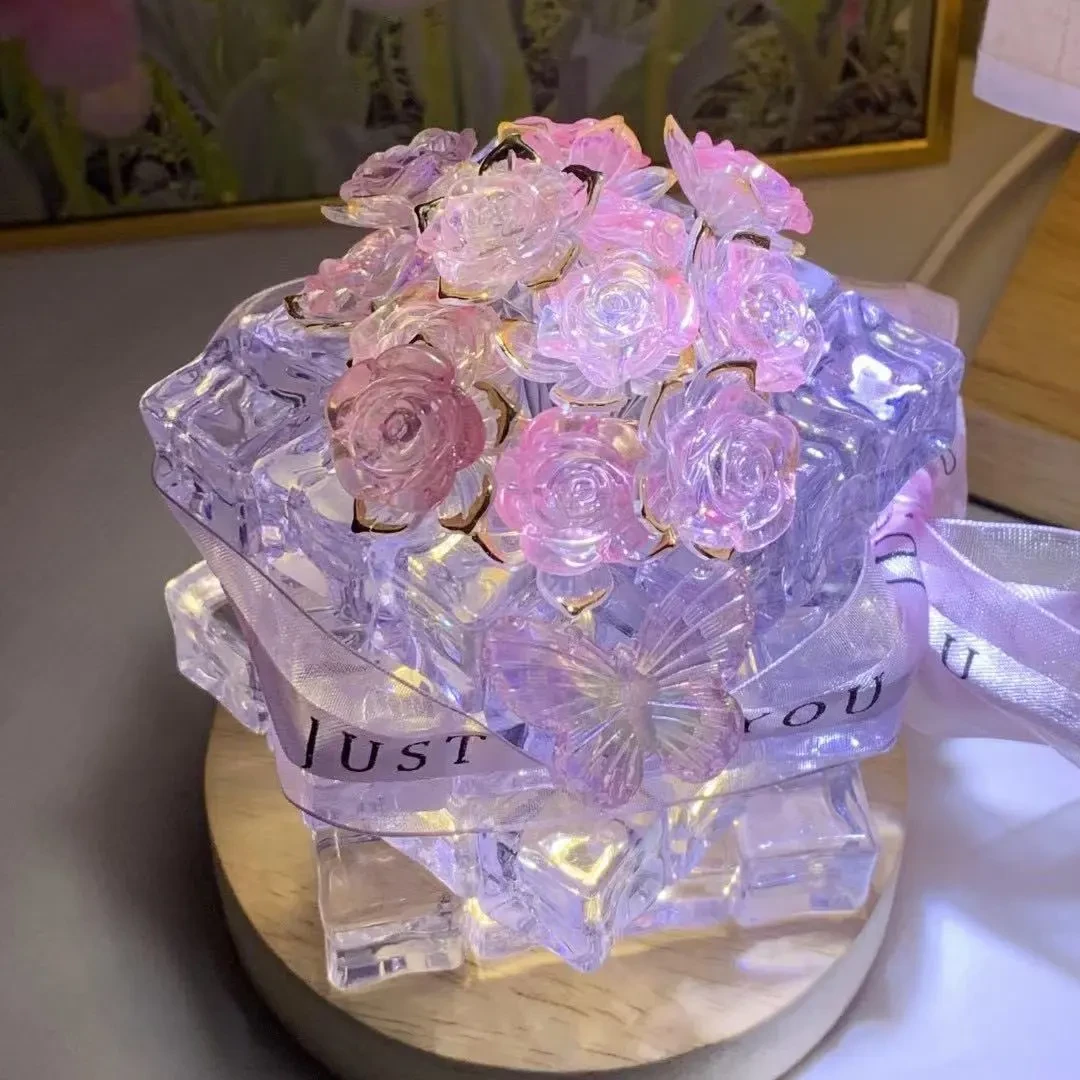 Cube Rose Small Night Lamp Ambience Light