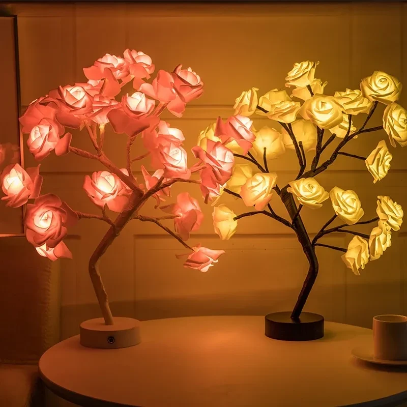 Table Lamp Flower Tree Rose Lamps