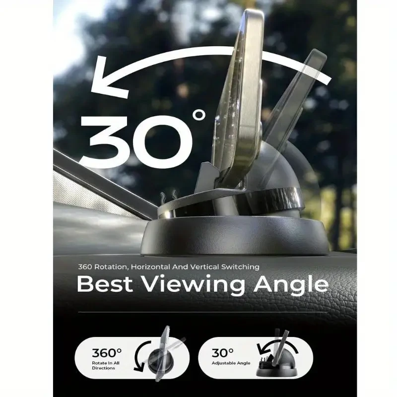 LISEN Car Dashboard Phone Mount - 360° Rotatable