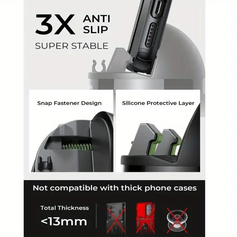 LISEN Car Dashboard Phone Mount - 360° Rotatable