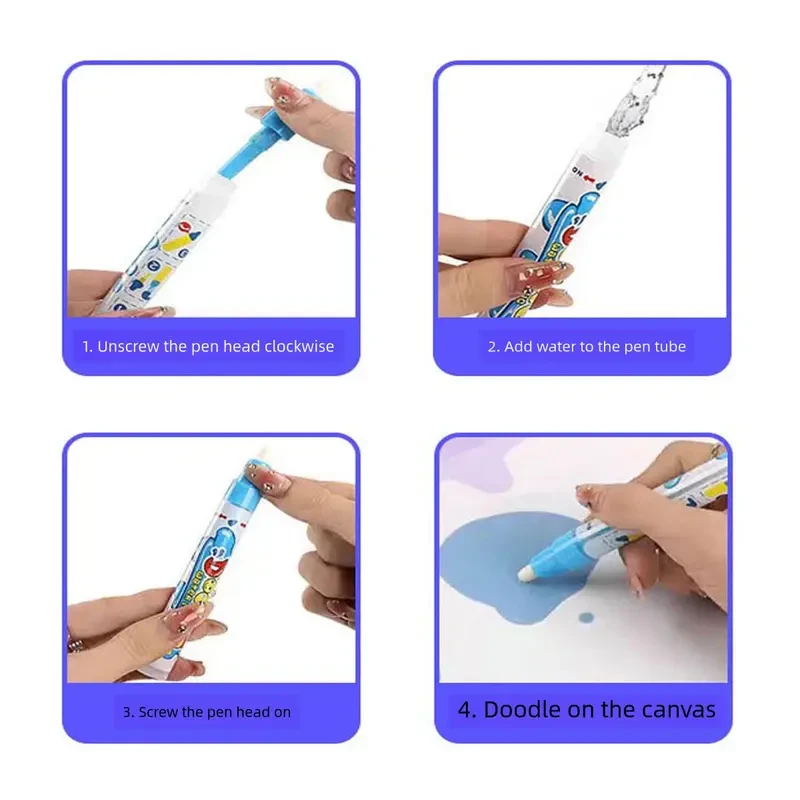 Reusable Magic Doodle Mat and Water Drawing Canvas for Kids - Mess-Free Painting Fun, Portable Art Playset for Ages 3-6 and 6-8 Years Old, Educational Toy with Alphabet and Numbers Design