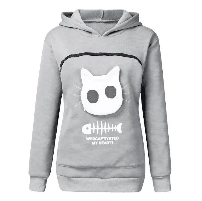 Blanket Hoodie Sweatshirt with Pet Pockets