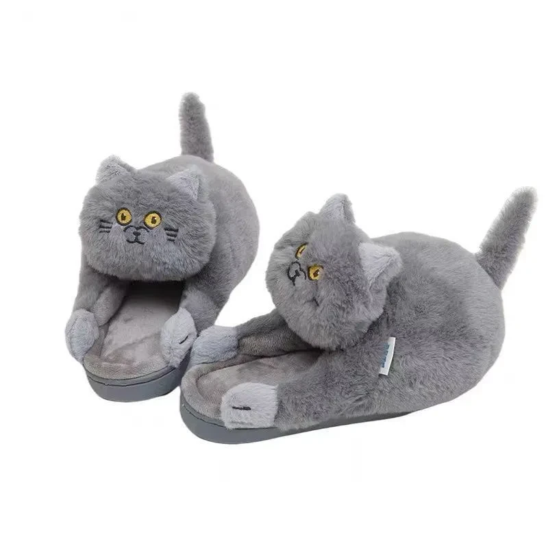 Striped Cat Slippers Indoor Women Men