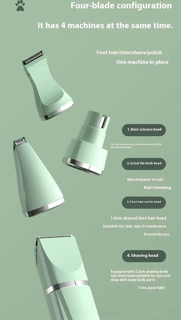 Pet Four-in-one Mute Rechargeable Lady Shaver