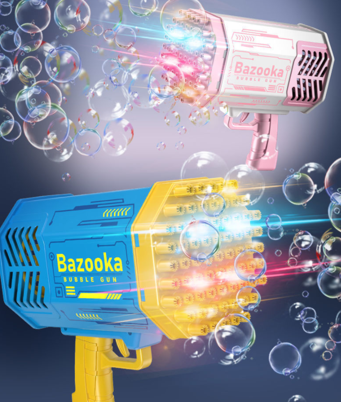 Bubble Gun Rocket 69 Holes Soap Bubbles Machine