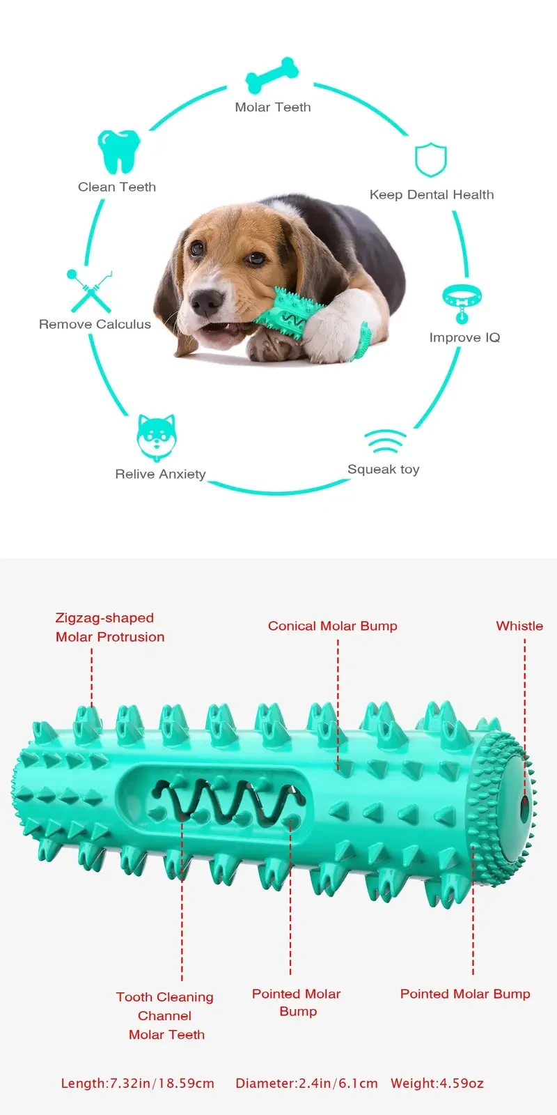 Dog Toothbrush - Gentle Molar Stick
