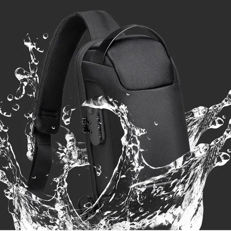 Waterproof USB Bag Men Chest Pack